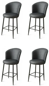 Set de scaune de bar Uras Anthracite, 4 bucăți, 4 buc