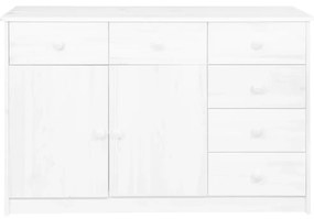 Servanta cu 6 sertare, alb, 113x35x73 cm, lemn masiv de pin 1, Alb