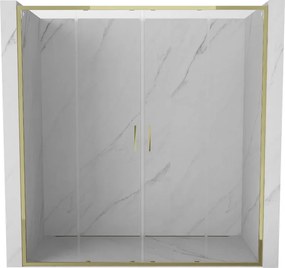 Mexen Exo uși de duș duble, glisante, 170 cm, transparent, aurii - 8152-170-000-50-00