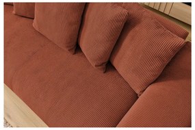 Canapea cărămizie cu tapițerie din catifea reiată 280 cm Voltaire – Bobochic Paris