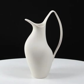 Vază ceramică albă, 33 x 17 x 19 cm