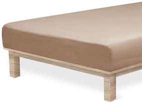 Cearșaf elastic jersey cu elastan culoarea nucului 180 x 200 cm