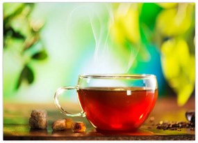 Tablou pe sticlă - Natura moartă, ceai (70x50 cm)