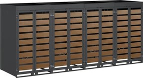 vidaXL Depozitare pentru 3 pubele Wheelie 340 x 77.5 x 115.5 cm Oțel