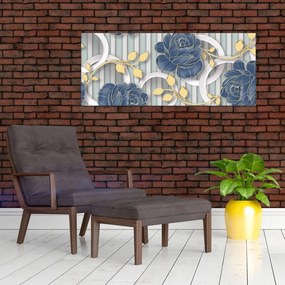 Tablou - Tradafiri și cercuri (120x50 cm)