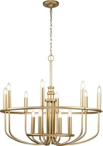 Kichler KL-CAPITOL-HILL12-PNBR candelabru suspendat cu lanț CAPITOL HILL, 12 x E14/40W/230V, finisaj auriu