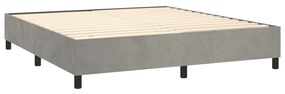 Cadru de pat box spring, gri deschis, 180x200 cm, catifea Gri deschis, 35 cm, 180 x 200 cm