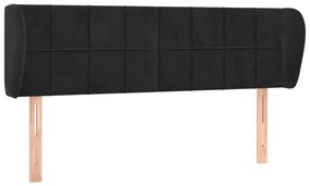 3117194 vidaXL Tăblie de pat cu aripioare negru 147x23x78/88 cm catifea