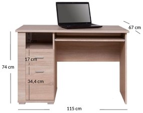 Masă PC Gwenn 1D1S/120 (Stejar sonoma). 1052946