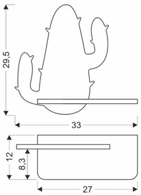 Aplică LED cu raft pentru copii CACTUS LED/4W/230V verde/lemn