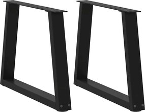 vidaXL Picioare pentru măsuță de cafea în formă de V, 2 buc., negru, 60 x (42-43,3) cm, oțel