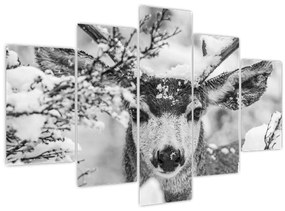 Tablou - Cerb în timpul iernii (150x105 cm)