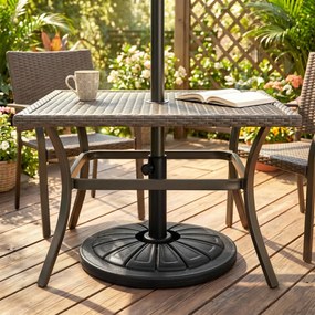 Outsunny Suport 13kg din Ciment pentru Umbrelă Soare, Bază Rotundă Rezistentă 48mm, Negru | Aosom Romania