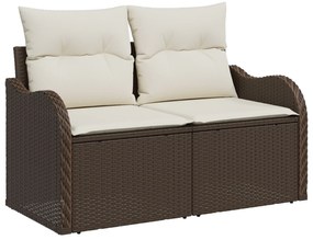 vidaXL Set de canapele pentru grădină 9 pcs Maro 100 x 55 x 73 cm