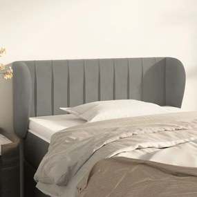 vidaXL Tăblie de pat cu aripioare gri deschis 83x23x78/88 cm catifea