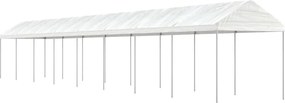 vidaXL Foișor cu acoperiș, alb, 17,84x2,28x2,69 m, polietilenă