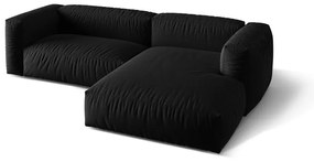 Colțar modular negru (cu colț pe partea dreaptă) Martina – Micadoni Home