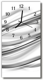 Ceas de perete din sticla vertical Linii albe opere de artă rezumat