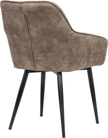 Set de 2 scaune elegante, cu brate si tapiterie din microfibra, Turin taupe A-38790 VC