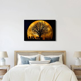Tablou cu luna și siluete (90x60 cm)