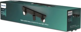 Philips - Spot LED RGBW dimerizabil RUNNER 3xGU10/6,5W/230V negru