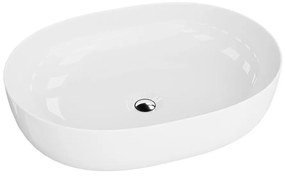 Lavoar pe blat Rune Viggo oval 60 cm alb lucios