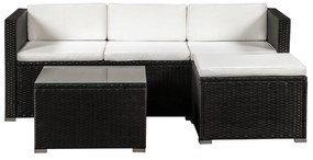 Juskys Set ratan de gradina Punta Cana M - perne negre/crem
