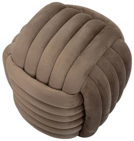 Taburet gri/maro cu tapițerie din catifea Softy – Mauro Ferretti