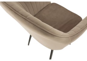 Fotoliu de design, catifea Velvet gri maroniu Taupe, ZIRKON