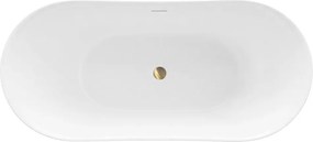 Cada freestanding cu ventil alb Rea Ferrano Slim 150 cm alb