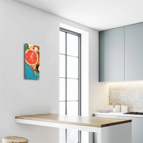 Ceas de perete din sticla vertical Bucătărie grapefruit fructe de culoare