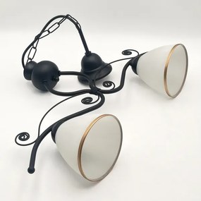 Lustră pe lanț RETRO 2xE27/60W/230V negru mat