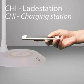 JUST LIGHT 14414-16 - Lampă de birou LED reglabilă cu încărcare PUCKI, LED/4,5W/230V, albă