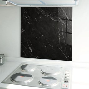 Panou Sticla Bucatarie, 100x100cm, Protectie aragaz, Antistropi, Termorezistent, Abstracte, Marble, Black Marble