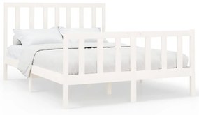 3106699 vidaXL Cadru de pat, alb, 120x200 cm, lemn masiv de pin