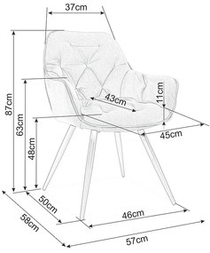 Scaun de bucaterie Cherry, gri