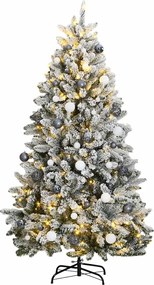 vidaXL Brad Crăciun artificial articulat cu 300 LED-uri/globuri 240 cm