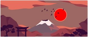 Tablou - Ilustrație a Muntelui Fuji (120x50 cm)