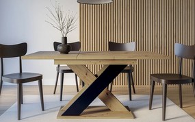 Masă lemn masiv Dining extensibilă Arbor Essence 120/160x90 cm Negru