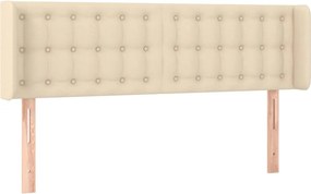 vidaXL Tăblie de pat cu aripioare crem 147x16x78/88 cm textil