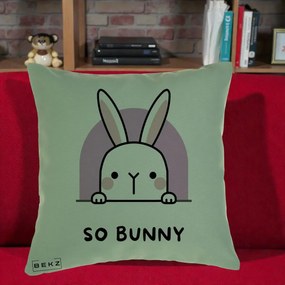 Perna Decorativa So Bunny Kawaii, 40x40 cm, Verde, Husa Detasabila, Perna Inclusa, BEKZ®