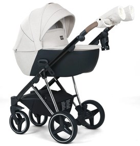Carucior 3 in 1: Cadru usor din aluminiu, Landou confortabil, Varianta sport ergonomica, Scoica auto - CPC-66-alb