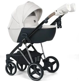 Carucior 3 in 1: Cadru usor din aluminiu, Landou confortabil, Varianta sport ergonomica, Scoica auto - CPC-66-alb