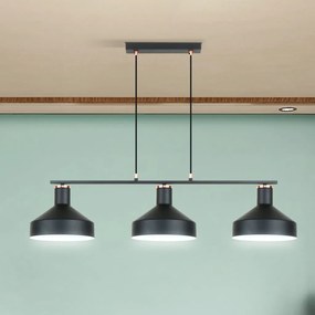 Lustra suspendata din metal design moderm Irias 3L negru/cupru