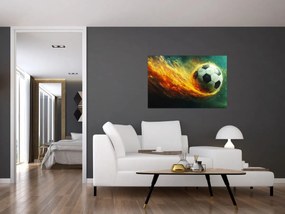 Tablou - Minge de Fotbal în Zbor (90x60 cm)