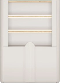 Vitrină cu două uși Amilio 100 cm - cașmir / stejar uleiat / mânere cașmir