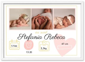 Tablou personalizat pentru nou născuți - Fetițe