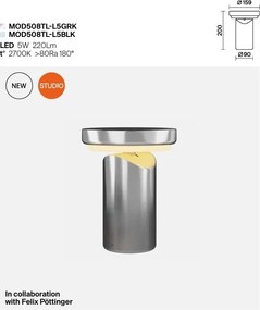 Veioza LED portabila/reincarcabila Topo gri