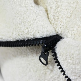 Fotoliu puf pentru copii crem cu tapițerie din țesătură bouclé Cocoon 80 – SLOWDOWN