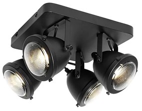 Spotlight industrial negru cu 4 lumini - Emado